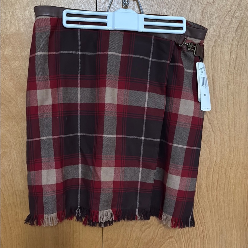 Plaid Red and Brown Women's Skirt
